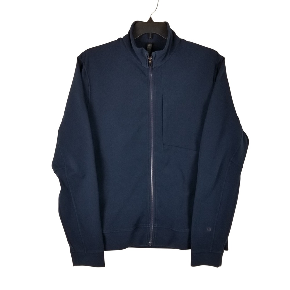 Lululemon Full Zip Jacket Mens XL Navy Blue Ribbed Performance Techwear